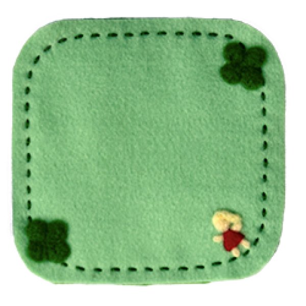 画像1: ナナちゃんコースター(square-clover-green) (1)